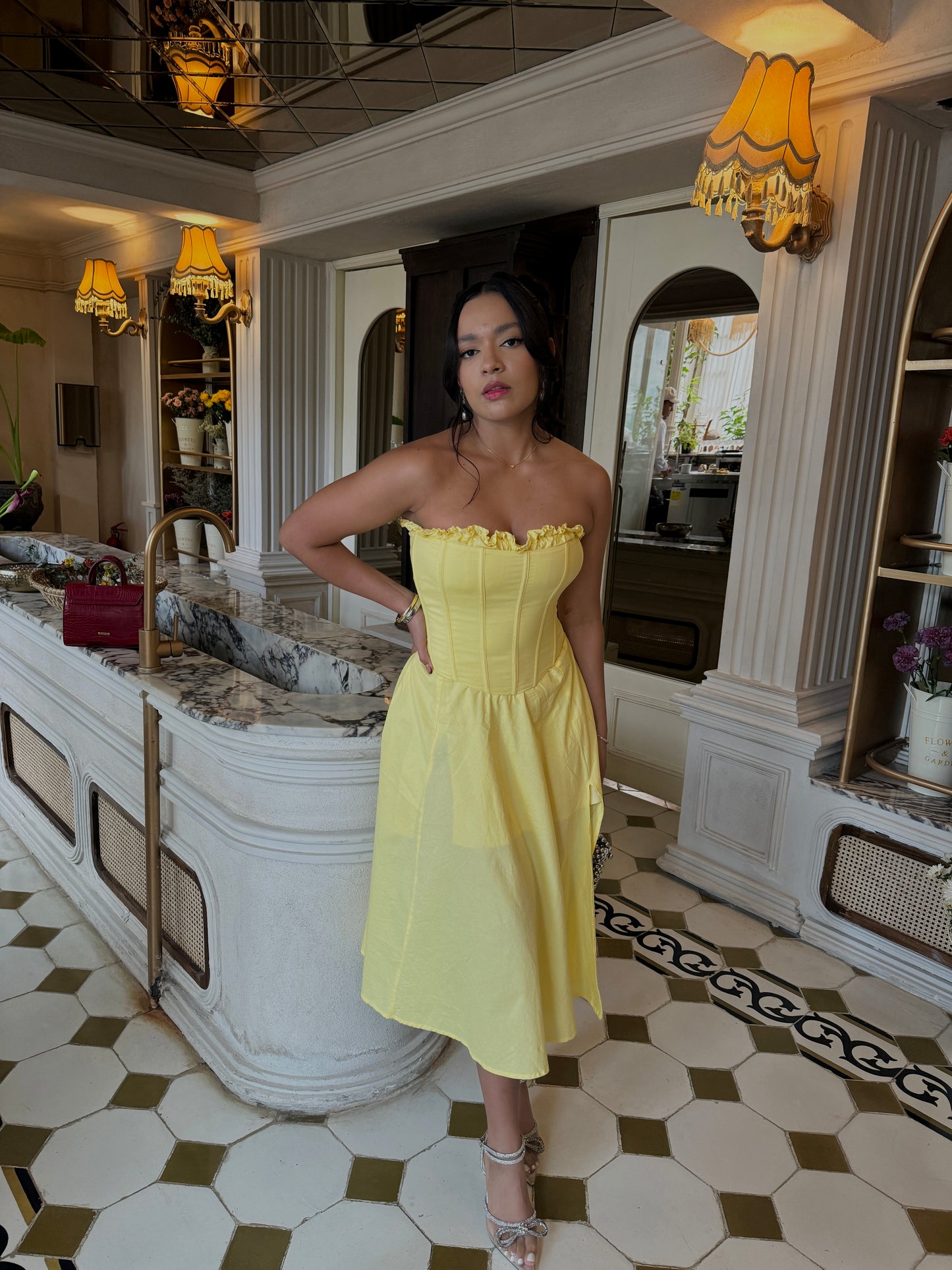 SOPHIA MÁS CORSÉ MIDI DRESS